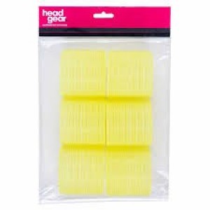 Head Gear Velcro Rollers Yellow 66mm pk6